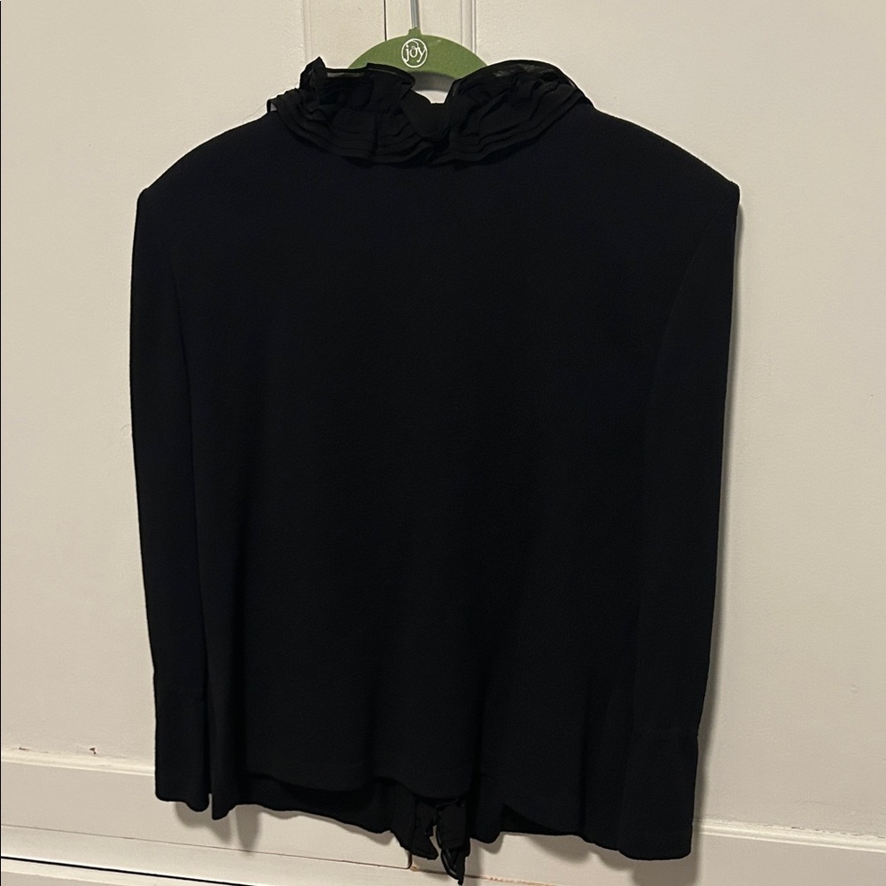 St. John Evening Black Ruffle Jacket - image 4